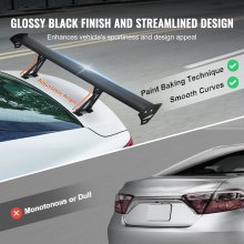 Alerón de coche VEVOR GT Wing, alerón universal de 43,3 pulgadas con una sola cubierta, aluminio ligero ajustable, alerón trasero de coche, alerón de carreras BGW/JDM Drift negro