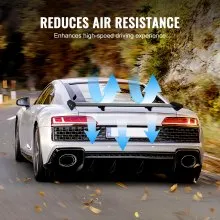 Alerón de coche VEVOR GT Wing, alerón universal de 43,3 pulgadas con una sola cubierta, aluminio ligero ajustable, alerón trasero de coche, alerón de carreras BGW/JDM Drift negro