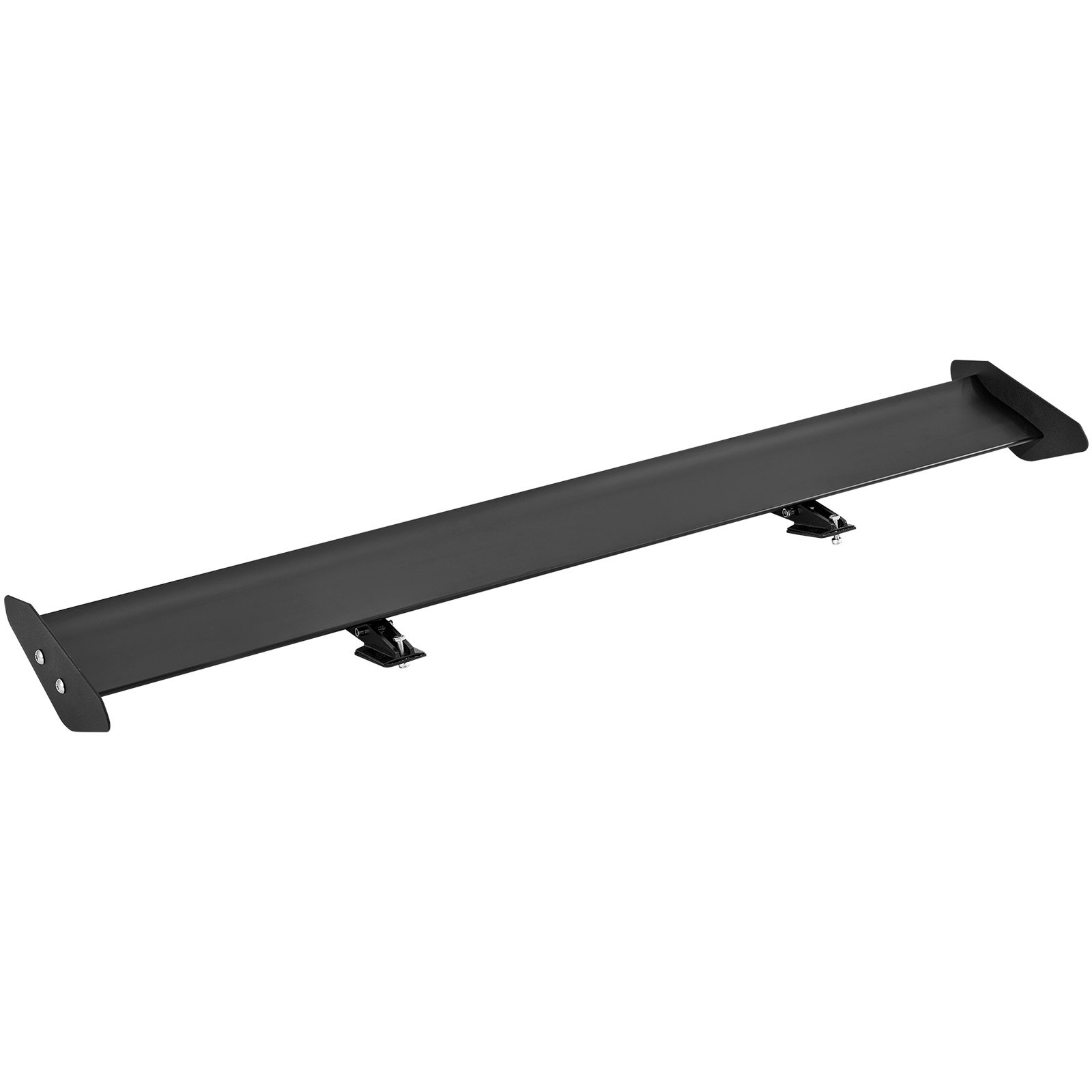 Alerón de coche VEVOR negro con soportes de montaje ajustables sobre fondo blanco.