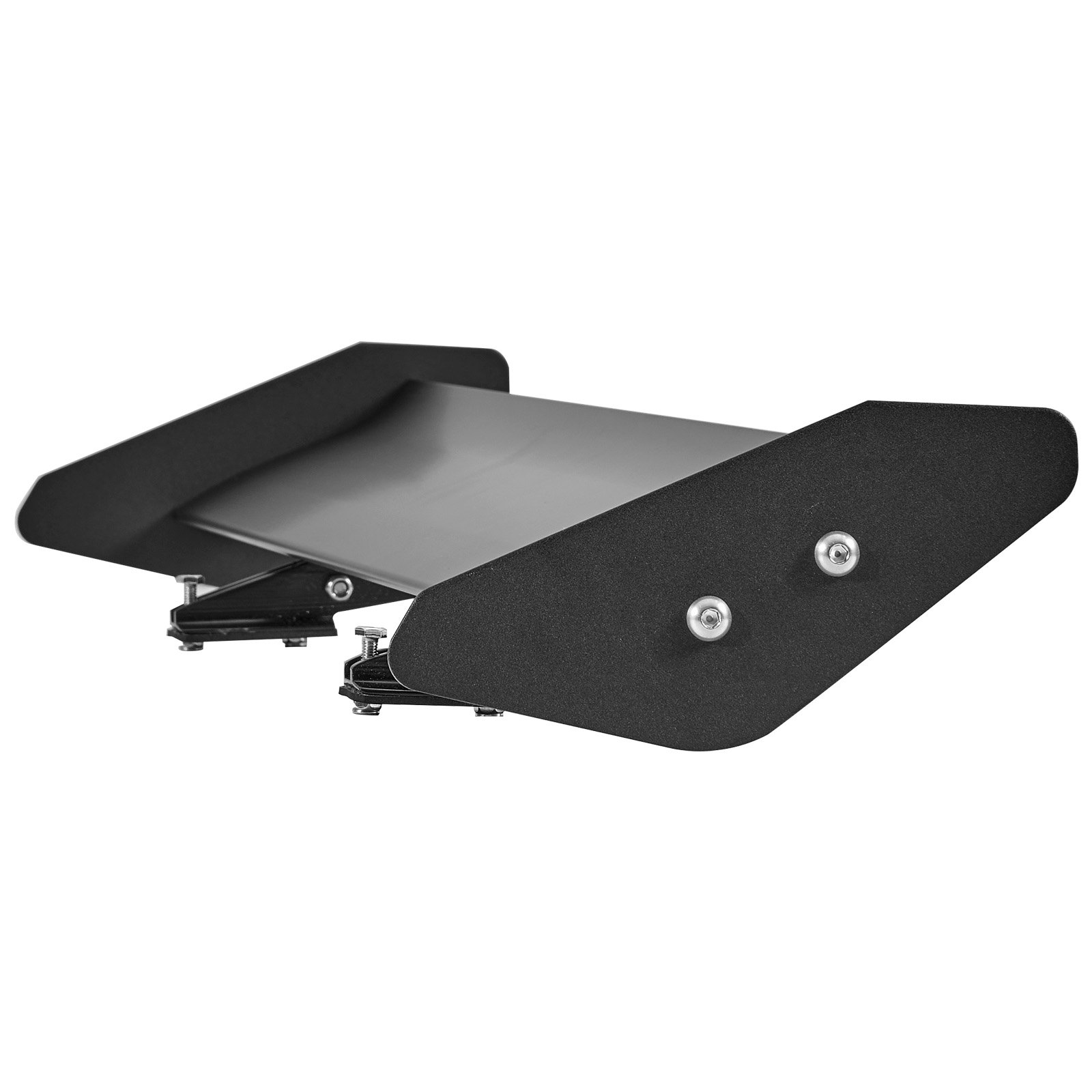Alerón de coche VEVOR negro con diseño aerodinámico y soportes ajustables para un mejor rendimiento del vehículo.