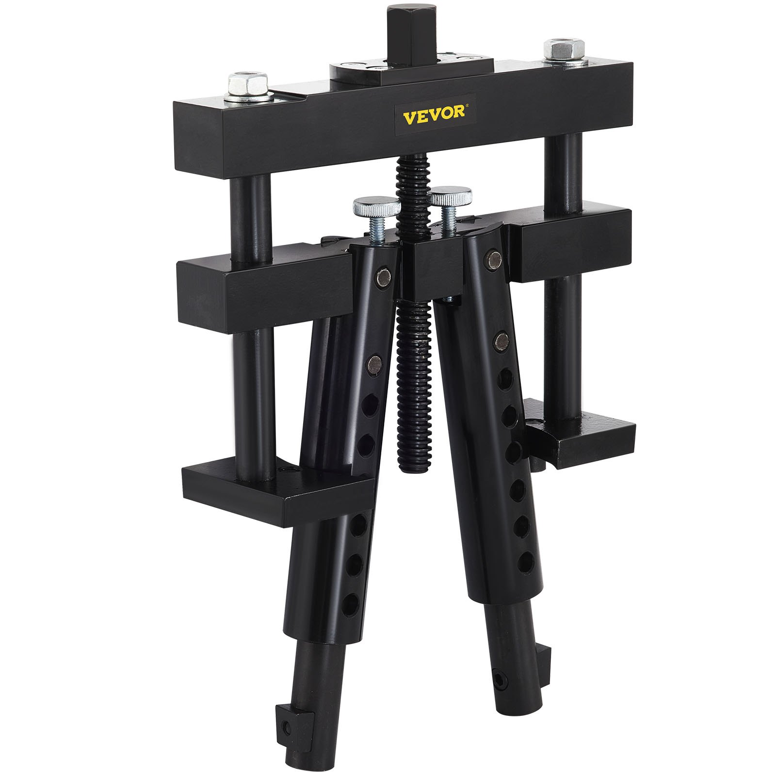 Extractor de camisas de cilindros VEVOR con brazos ajustables negros y mecanismo central roscado.