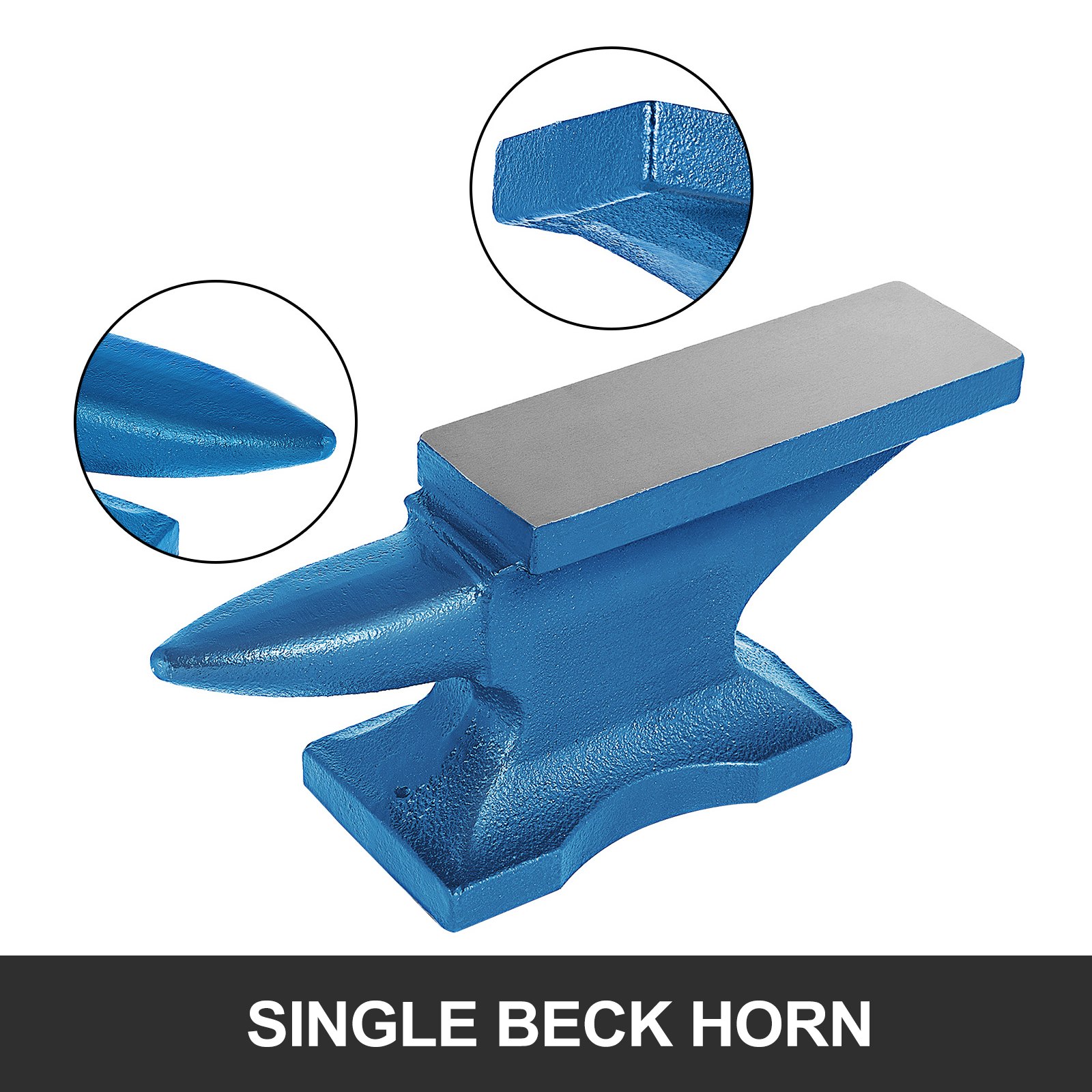 VEVOR Yunque de un solo cuerno 22 libras Yunque de hierro fundido Herrero a la venta Herramientas y equipos de forja Yunque Robusto Cuerno redondo Yunque Herrero Joyeros Herrero de metal Herramienta de herrero