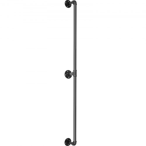 Pasamanos de escalera de tubo VEVOR, pasamanos de escalera de 6 pies, capacidad de carga de 440 libras pasamanos de tubo de acero al carbono, pasamanos de tubo industrial con soporte de montaje en pared, pasamanos de pared de esquina redonda para interior, exterior