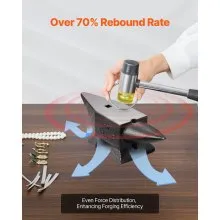 VEVOR Yunque de Acero Fundido, Yunque de Cuerno Simple de 22 Libras (10 kg) con Encimera Grande y Base Estable, Herrero de Yunque de Cuerno Redondo Resistente de Alta Dureza, para Doblar, Dar Forma