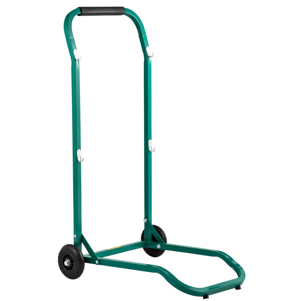 VEVOR Carro de reciclaje de acero resistente, carro de basura móvil de 22,8 x 15,7 pulgadas con 4 ruedas y capacidad de carga de 220 lb, fácil montaje y resistente a la intemperie, gancho bien construido para papelera de reciclaje simple y carrito de reciclaje, verde
