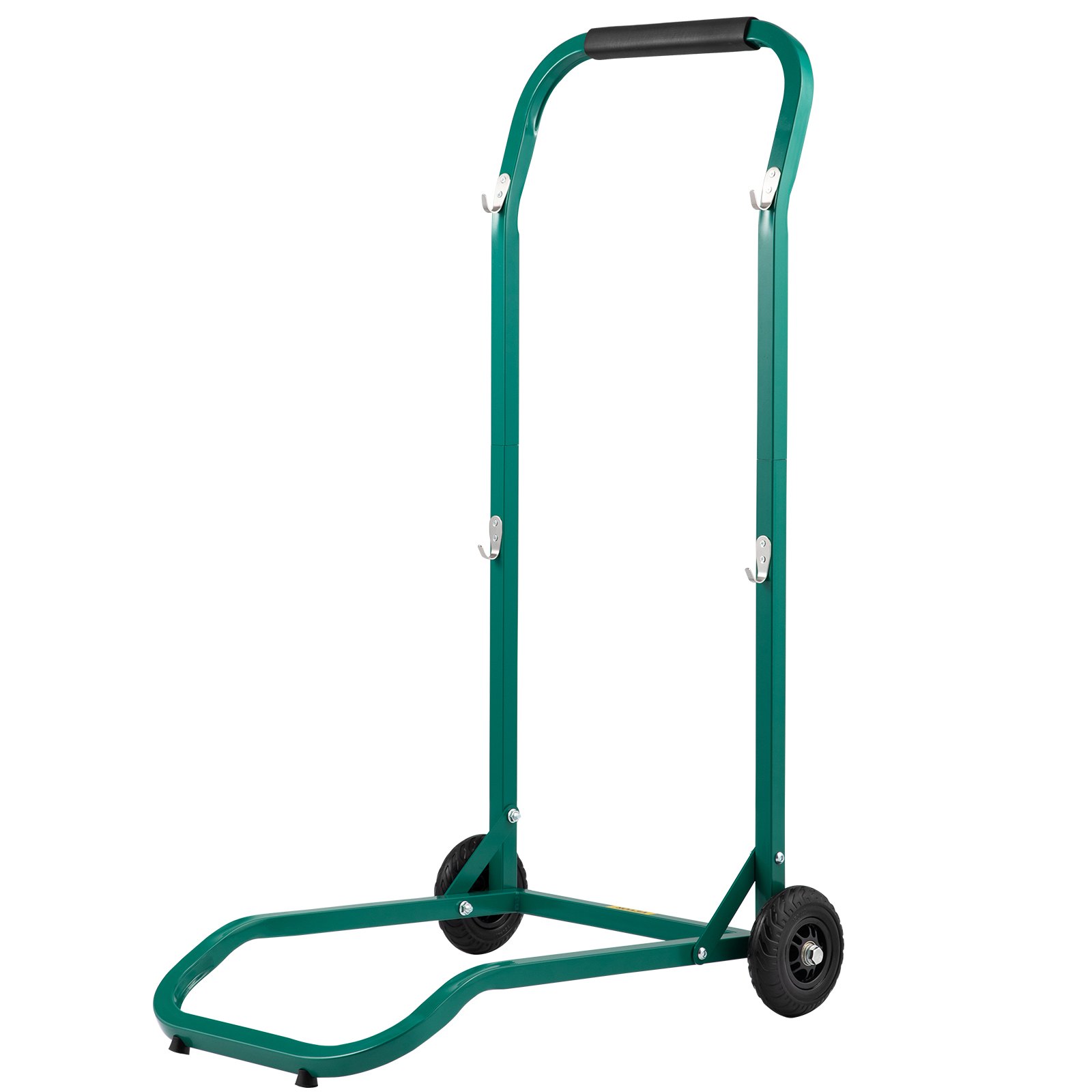 VEVOR Carro de reciclaje de acero resistente, carro de basura móvil de 22,8 x 15,7 pulgadas con 4 ruedas y capacidad de carga de 220 lb, fácil montaje y resistente a la intemperie, gancho bien construido para papelera de reciclaje simple y carrito de reciclaje, verde