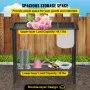 Banco de jardinería VEVOR, 99 cm de largo x 38 cm de ancho x 84 cm de alto, estación de trabajo de acero para exteriores con patas de goma y bolsa de malla, mesa de jardinería multiusos de doble capa para invernadero, patio, porche y jardín, color negro