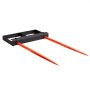 VEVOR 49" Hay Spear, Bale Spears 3000lbs Loading Capacity, Skid Steer Loader Tractor Bucket Attachment with 2pcs 17.5" Stabilizer Spears and 60" Chain, Quick Attach Spike Forks