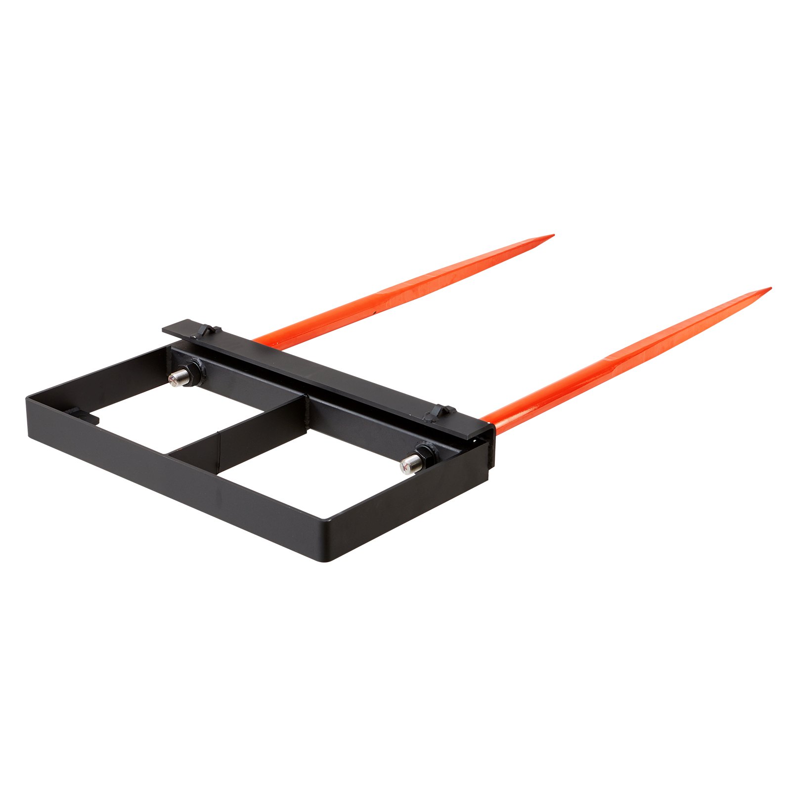 VEVOR - Lanza para heno de 49", capacidad de carga de 3000 lb, accesorio para cucharón de tractor con minicargadora, 2 lanzas estabilizadoras de 17.5", cadena de 60" y horquillas de enganche rápido.