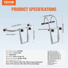 Estabilizador de escalera 2 en 1 VEVOR, gancho de extensión para pared, caballete de techo