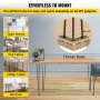 VEVOR Patas Muebles para Mesas de Acero al Carbono Conjunto de Patas de Mesa Altura de Pata 45,7 cm Patas para Muebles con 4 Pies de Goma