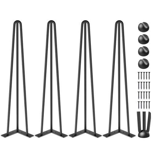 VEVOR Patas Muebles de Mesa de Horquilla Juego 4 Patas de Mesa de Escritorio 20 Pulgadas