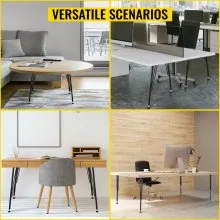 VEVOR Hairpin Patas de mesa de metal Juego de 4 patas de escritorio de 28 pulgadas Patas de banco de trabajo pesado Patas de muebles de metal de 3 varillas Patas de mesa de café de hierro forjado Hogar DIY para mesa de comedor con protectores de piso de goma Negro