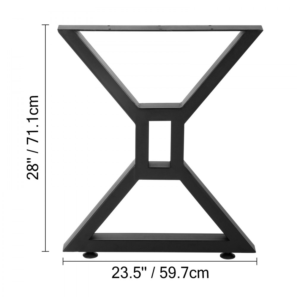 Patas de mesa de comedor VEVOR, 28&quot; de alto y 23,5&quot; de ancho, construcción de metal negro.