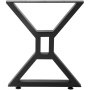 Patas de mesa de comedor VEVOR negras con diseño geométrico en forma de X y estética moderna.