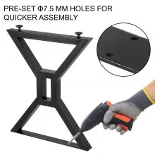 VEVOR Patas para Mesas de Hierro, Conjunto de Patas de Mesa de Altura de Pata 71,1 cm, Patas para Muebles con 4 Pies de Goma, Patas de Mesa con Capacidad de Carga 200 kg para Diferentes Tipos de Mesas