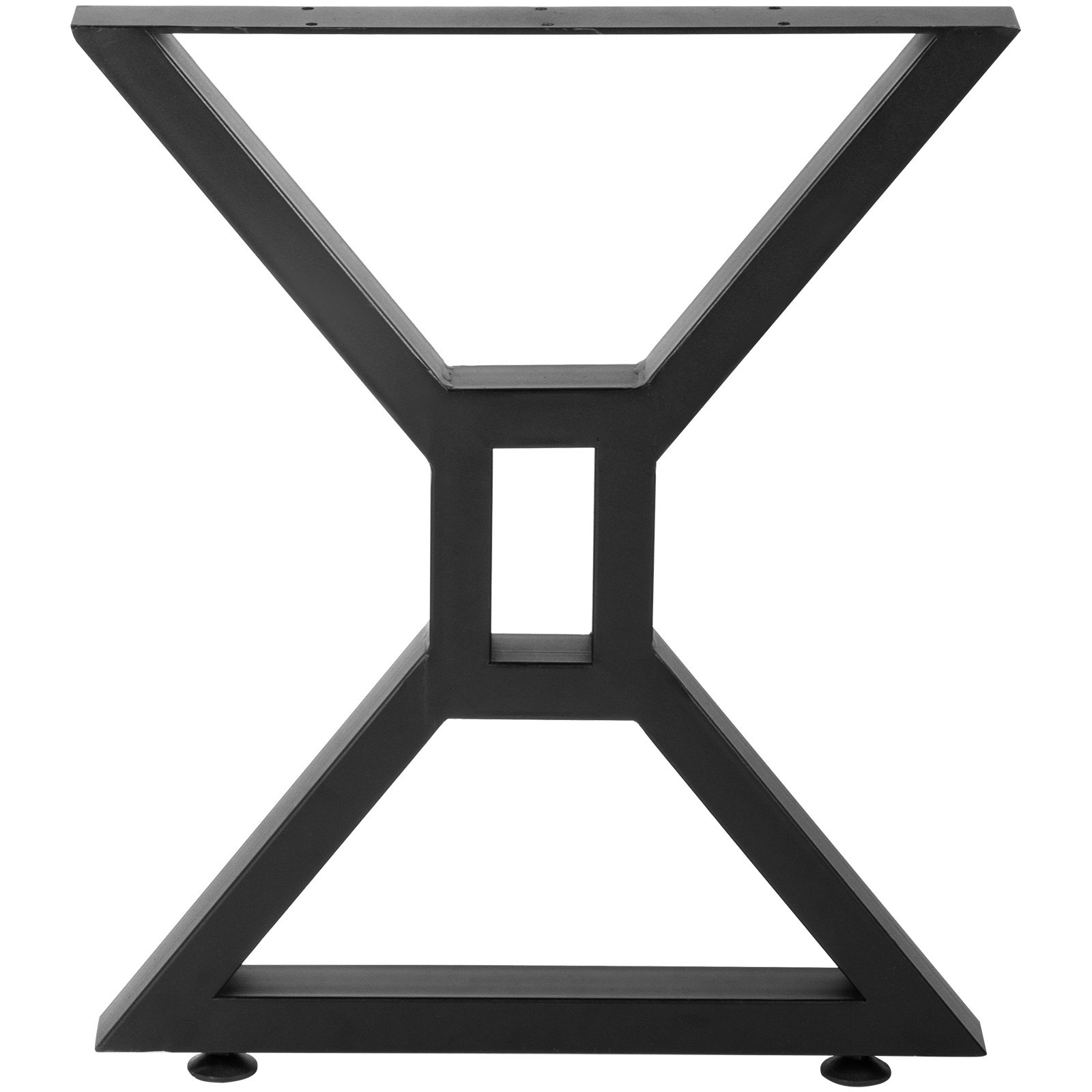 Patas de mesa de comedor VEVOR negras con diseño geométrico en forma de X y estética moderna.