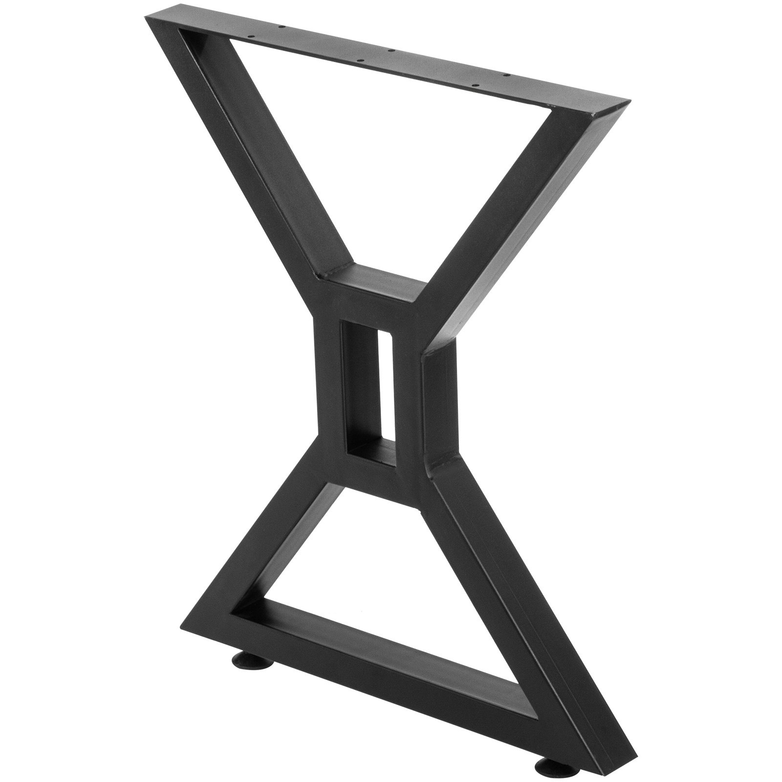 Estructura de acero negro de patas de mesa de comedor VEVOR con diseño geométrico.