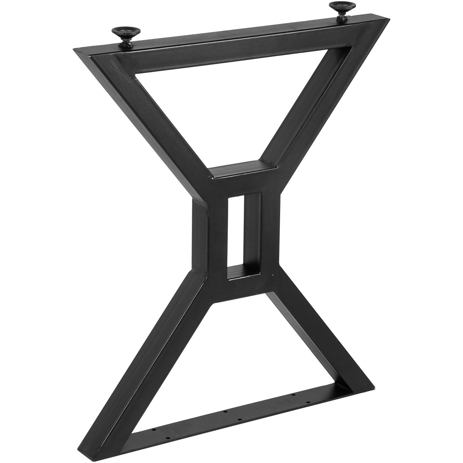 Patas de mesa de comedor VEVOR negras con forma de reloj de arena y tornillos ajustables.