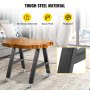 VEVOR Patas muebles de mesa de metal 16 x 17.7 pulgadas en forma de A Patas de escritorio Juego de 2 patas de banco de alta resistencia con