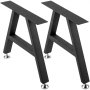 Patas de mesa de metal VEVOR negras con pies ajustables, juego de dos soportes de soporte resistentes.