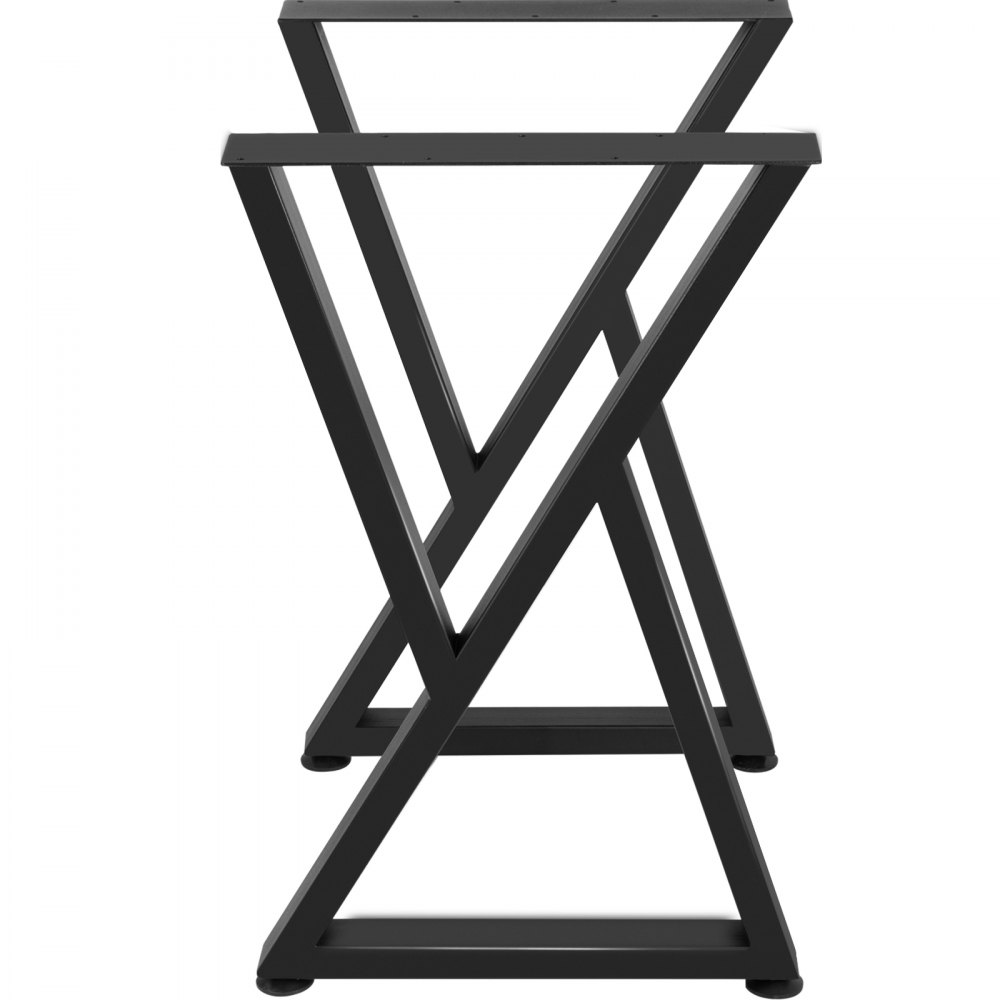 Patas de mesa de metal VEVOR, patas de escritorio de 71 x 45 cm, juego de 2, patas de banco resistentes, patas de metal en forma de Z para muebles, patas de hierro forjado para mesa de centro, bricolaje casero para mesa de comedor con protectores de suelo de goma y tapete.