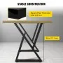 Patas de mesa de metal VEVOR, patas de escritorio de 71 x 45 cm, juego de 2, patas de banco resistentes, patas de metal en forma de Z para muebles, patas de hierro forjado para mesa de centro, bricolaje casero para mesa de comedor con protectores de suelo de goma y tapete.