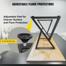 VEVOR Patas de mesa de metal, patas de escritorio de 28 x 18 pulgadas, juego de 2, patas de banco resistentes, patas de muebles de metal en forma de Z, patas de mesa de café de hierro forjado, bricolaje casero para mesa de comedor con protectores de piso de goma, mate