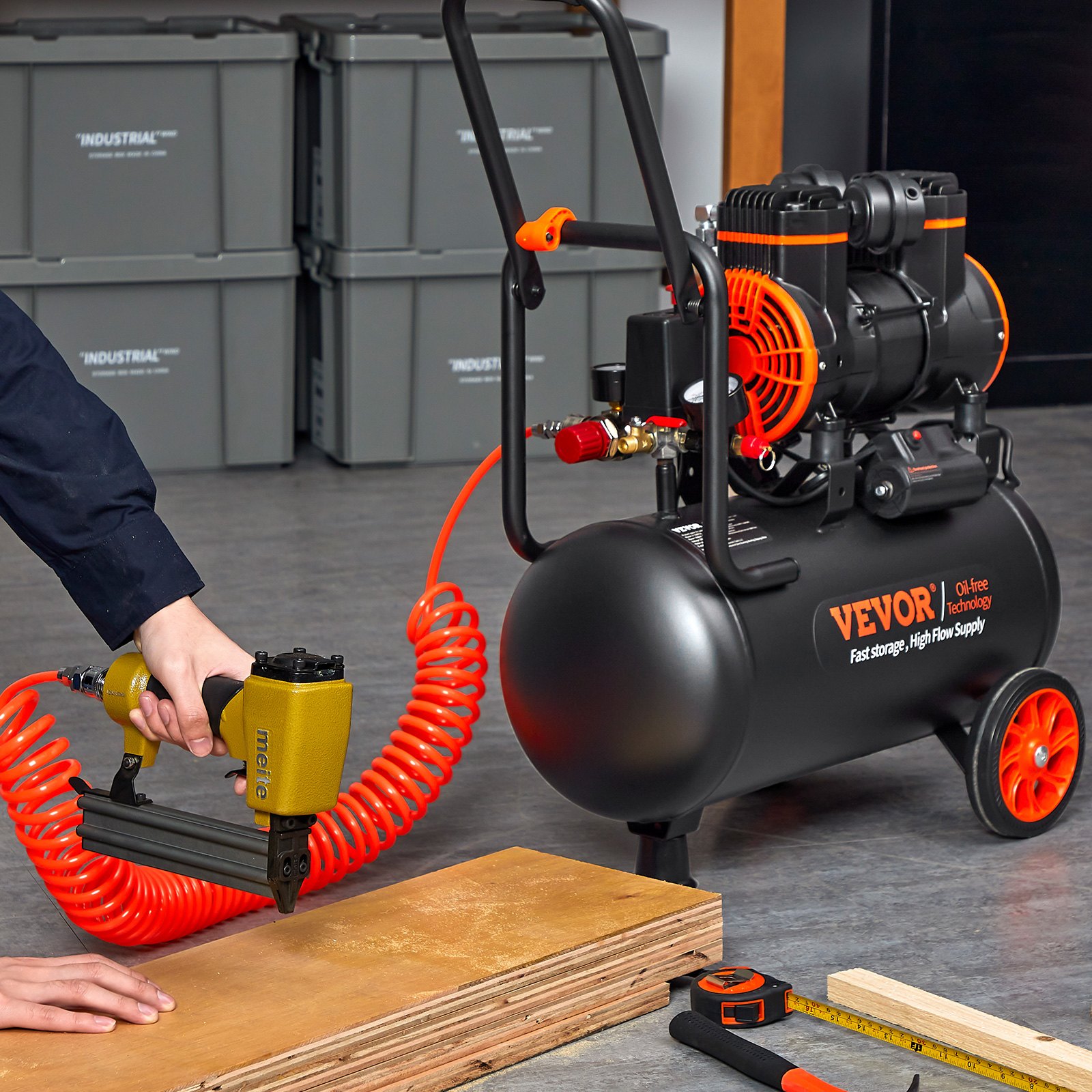 Compresor de aire VEVOR 6.3 galones 1450W 3.35 CFM@ 90PSI  sin aceite
