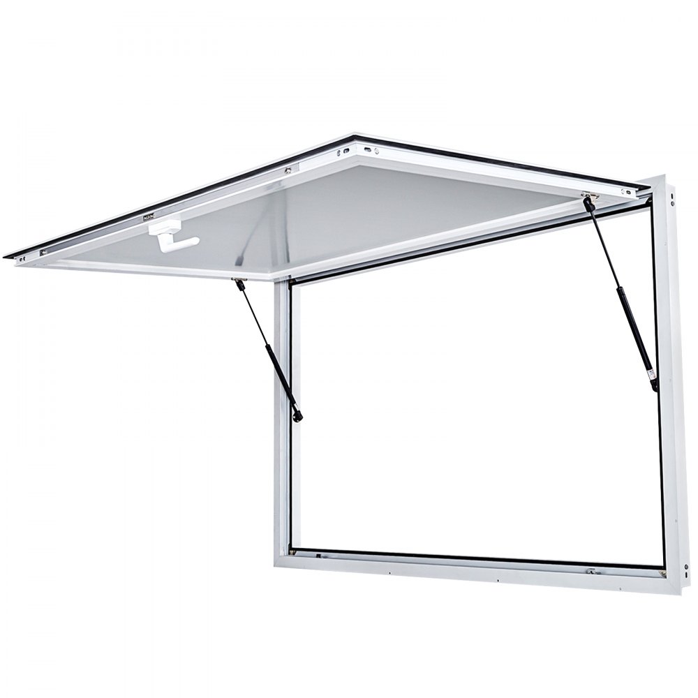 Ventana de concesión VEVOR de 91 x 91 cm, puerta con ventana para puesto de comida con cerradura de doble punta, puerta con toldo de hasta 85 grados para food trucks, vidrio no incluido