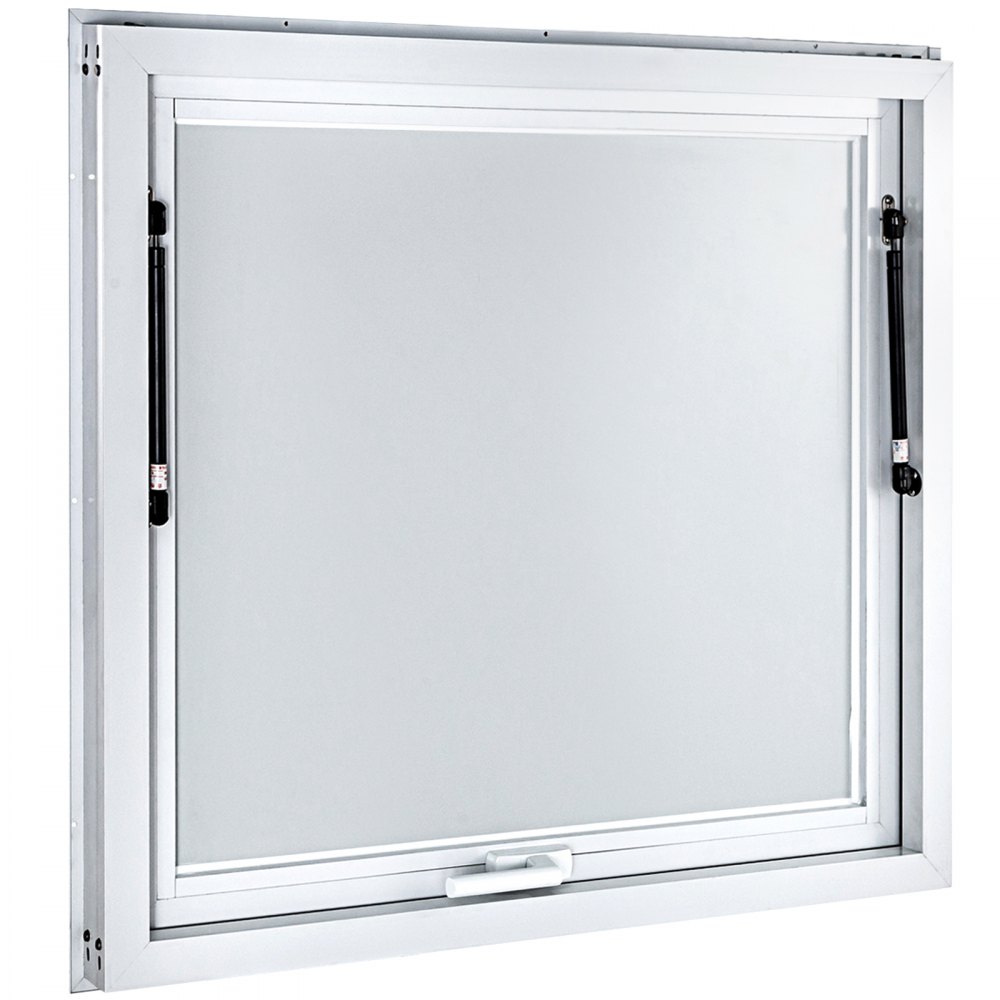 Ventana de concesión VEVOR de 91 x 91 cm, puerta con ventana para puesto de comida con cerradura de doble punta, puerta con toldo de hasta 85 grados para food trucks, vidrio no incluido