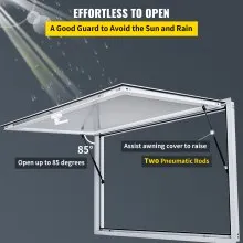 Ventana de puesto de concesión, Ventanas de concesión, 48 x 36 pulgadas, con cubierta de toldo