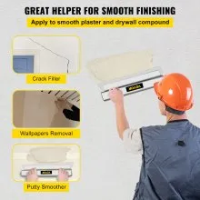 VEVOR Drywall Skimming Blade Masilla Cuchillo Combo 10/16/24in Herramienta de paleta de acabado