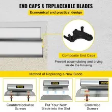 VEVOR Cuchilla para desnatar, cuchillo para alisar de 24 pulgadas, cuchillo de construcción de acero inoxidable europeo, espátula para suavizar el perfil de hoja de aluminio para Gyprock/paneles de yeso/tableros de pared