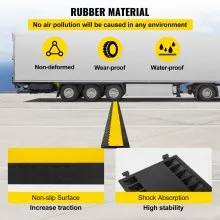 Pasacables de Suelo para Proteger las Cables de 5 Vías Soporta 22000-33000LBS (10-15T)