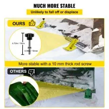 VEVOR Protector de cubo de tractor, 2 protectores de borde de esquí, protector de deslizamiento de domador de césped de 12 pulgadas de largo, 4 pulgadas de ancho, accesorio de cubo de acero resistente para quitar hojas de nieve, esparcir grava, amarillo
