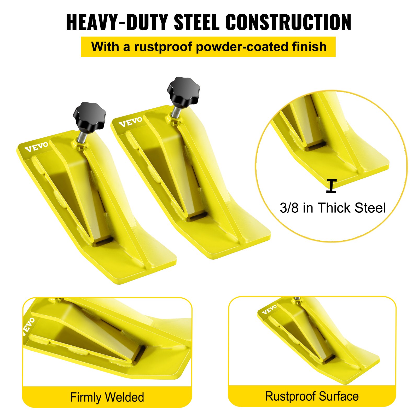 VEVOR Protector para Cazo de Pala 300 x 115 x 85 mm Protector para Cucharón de Tractor Amarillo Protección de Cazo de Retropala Acero Protector de Borde de Pala Espesor 10 mm para Quitar Hojas, Nieves