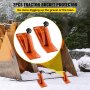 VEVOR Protector de cubo de tractor, 2 protectores de borde de esquí, protector de deslizamiento de domador de césped de 12 pulgadas de largo, 4 pulgadas de ancho, accesorio de cubo de acero resistente para quitar hojas de nieve, esparcir grava, naranja