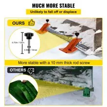 VEVOR Protector de cubo de tractor, 2 protectores de borde de esquí, protector de deslizamiento de domador de césped de 12 pulgadas de largo, 4 pulgadas de ancho, accesorio de cubo de acero resistente para quitar hojas de nieve, esparcir grava, naranja