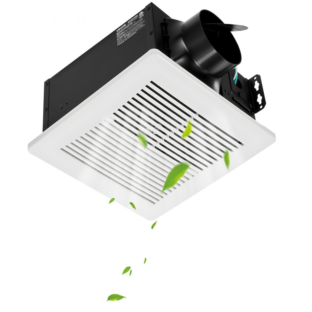 Ventilador extractor de baño VEVOR, 80 CFM, bajo nivel de ruido, motor de alta calidad, ventilador de techo, interfaz de conducto estándar de 4 pulgadas para lavadero, trastero, ventilación del hogar, blanco