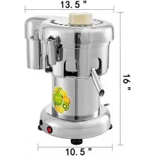 VEVOR Exprimidor electrico Extractor de jugos 2800 Rpm Exprimidor de naranjas y Frutas para Comercial Multifunción de Acero Inoxidable WF-A3000