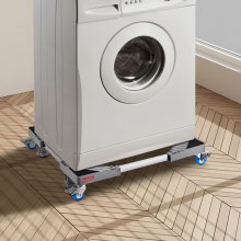 VEVOR Mini soporte para refrigerador, carga de 400 libras, 4 pies fuertes, 4 ruedas giratorias con bloqueo, pedestal para lavadora y secadora, base ajustable multifuncional para lavadora y refrigerador, base móvil universal