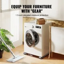 VEVOR Rodillos para electrodomésticos de muebles de alta resistencia, carga total de 660 libras, rodillos extensibles para electrodomésticos, base móvil para lavadora, soporte para nevera, soporte para refrigeradores, secadoras, lavavajillas, color blanco