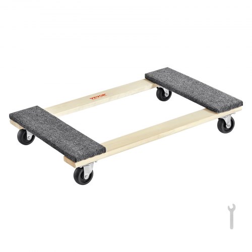 VEVOR Furniture Dolly, capacidad de carga de 1000 libras, 18" x 30", ruedas giratorias de PP de 4 x 3", plataforma móvil para muebles de madera dura resistente, plataforma rodante para mudanzas, carro