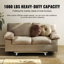 VEVOR Furniture Dolly, capacidad de carga de 1000 libras, 18" x 30", ruedas giratorias de PP de 4 x 3", plataforma móvil para muebles de madera dura resistente, plataforma rodante para mudanzas, carro