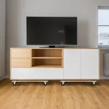 VEVOR Furniture Dolly, 1000 libras cada capacidad de carga, 2 paquetes, 18" x 30", ruedas giratorias de PP de 8 x 3", plataforma móvil para muebles de madera dura resistente, plataforma rodante para m