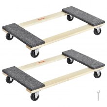 VEVOR Furniture Dolly, 1000 libras cada capacidad de carga, 2 paquetes, 18" x 30", ruedas giratorias de PP de 8 x 3", plataforma móvil para muebles de madera dura resistente, plataforma rodante para m