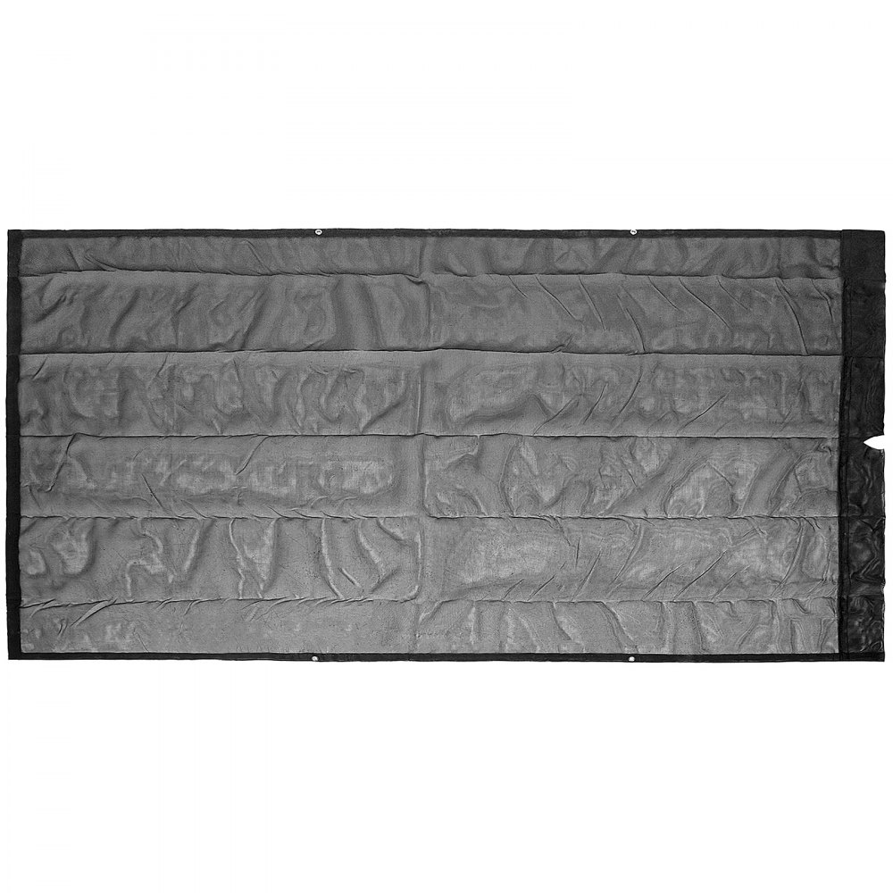 VEVOR - Lona de malla para camión volquete (7,6 x 18 pies), color negro, con ojales, resistente, con abertura de bolsillo de 6 pies y toldo, revestida de PVC para remolque, para cubierta de caja de camión