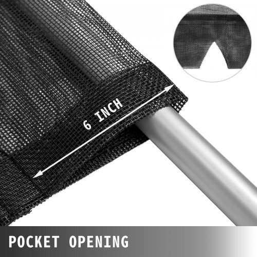 Lona de malla para camión volquete VEVOR de 7 x 14 pies, lona de malla negra con ojales, lona de malla resistente con apertura de bolsillo de 6 pulgadas, lona de malla para sombra, lona de remolque recubierta de PVC, para cubierta de cama de camión