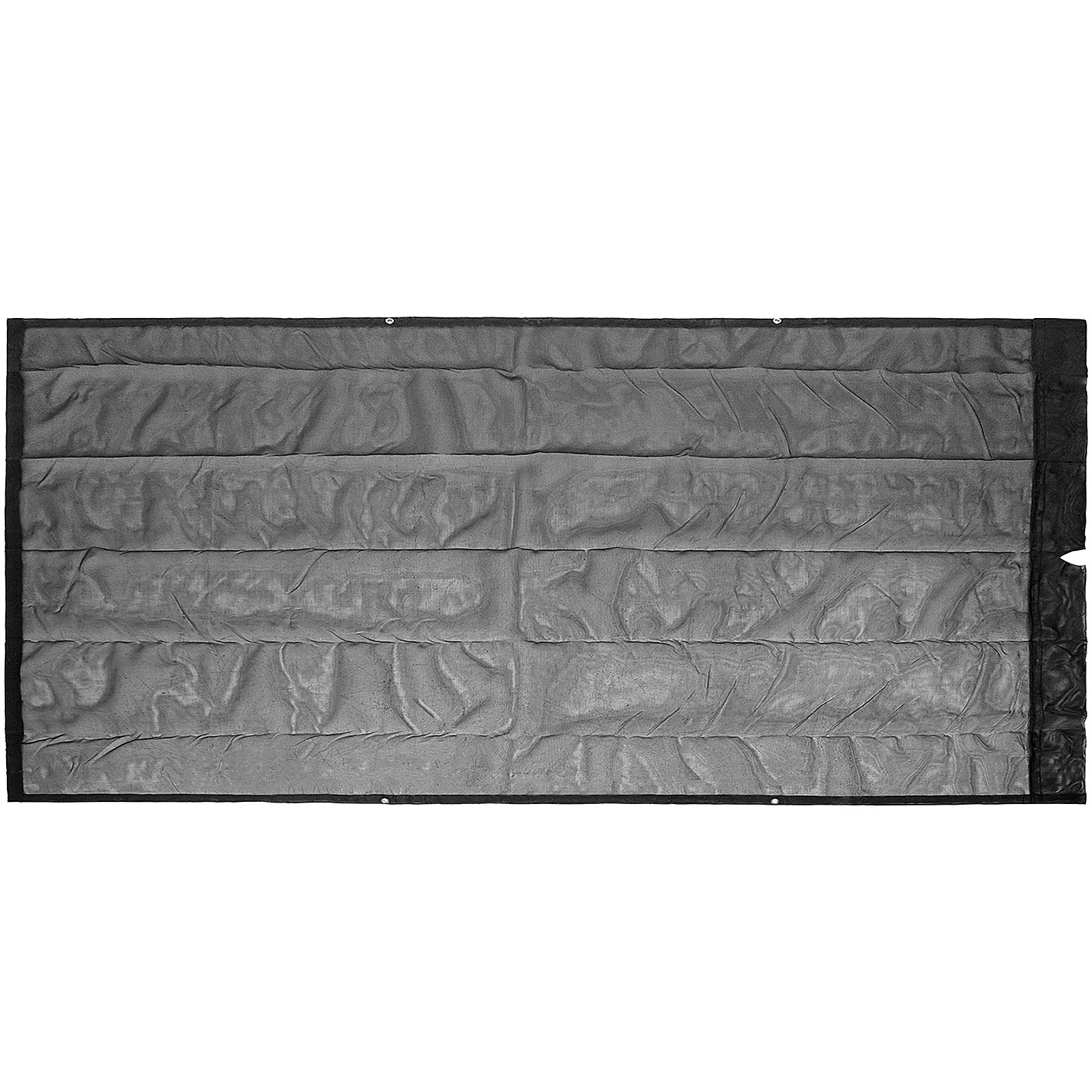 Lona de malla para camión volquete VEVOR de 8 x 20 pies, lona de malla negra con ojales, lona de malla resistente con pantalla de apertura de bolsillo de 6 pulgadas, lona de remolque recubierta de PVC, para cubierta de cama de camión